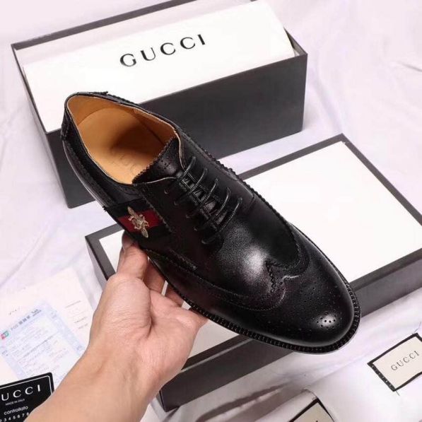 GG 2018 Men Leather Shoes