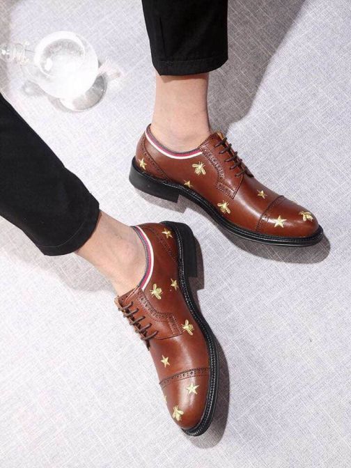 GG 2018 Men Leather Shoes