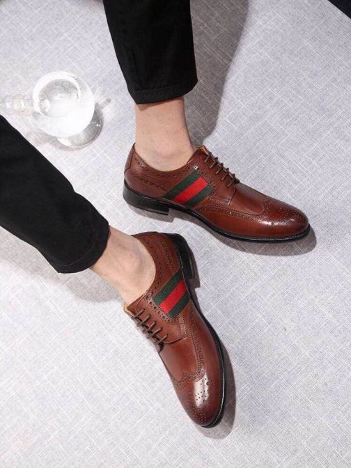 GG 2018 Men Leather Shoes