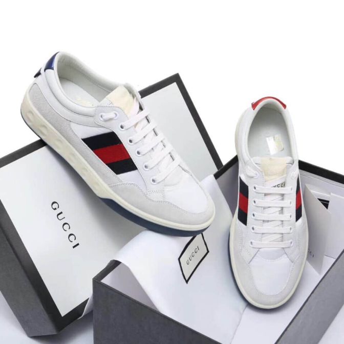 GG Leather Sneakers Men Shoes