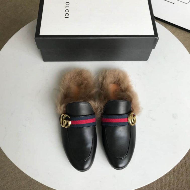 GG 2018 Women Leather Slippers