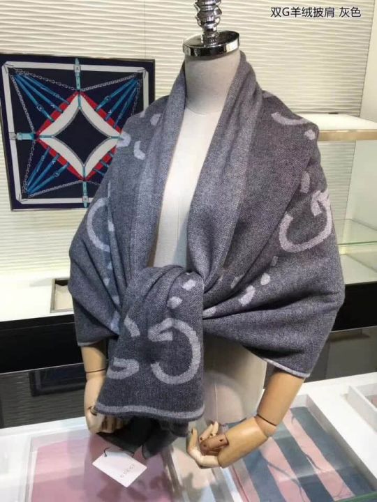 GG 2018 GG 100% Cashmere Knit Women Scarves