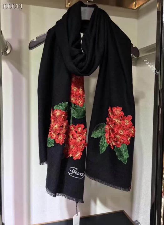 GG Embroidery Cashmere Women Scarves