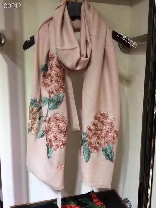 GG Embroidery Cashmere Women Scarves