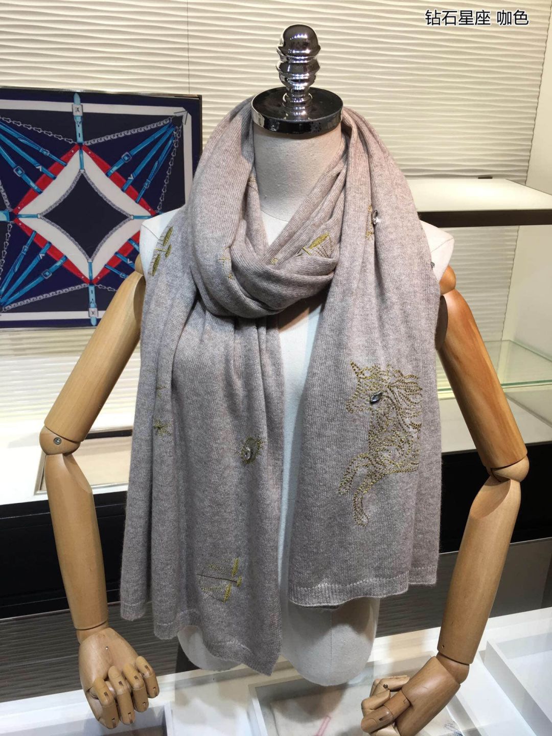 GG 100% Cashmere Knit Women Scarves