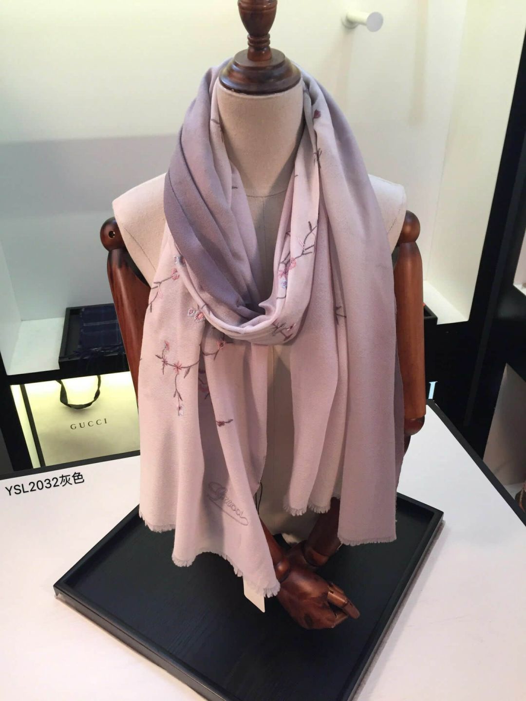 GG 2018 Cashmere Embroidery Women Scarves