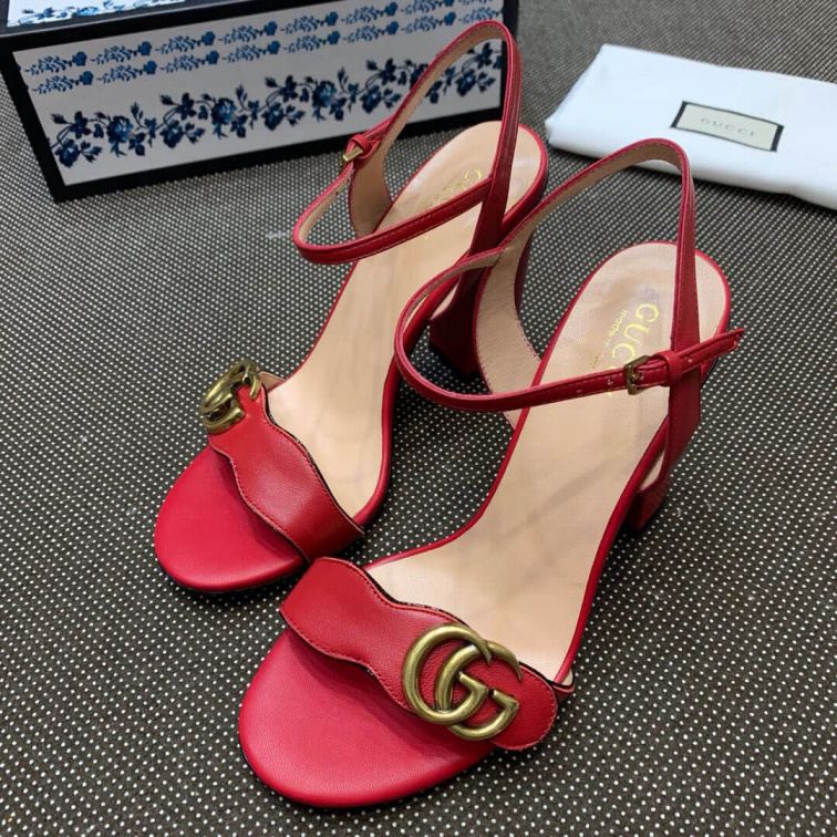 GG 2019SS Leather High Women Sandals