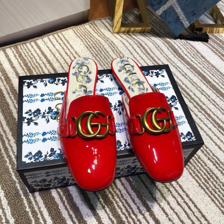 GG 2019SS Leather Patent LeatherGG Women Slippers