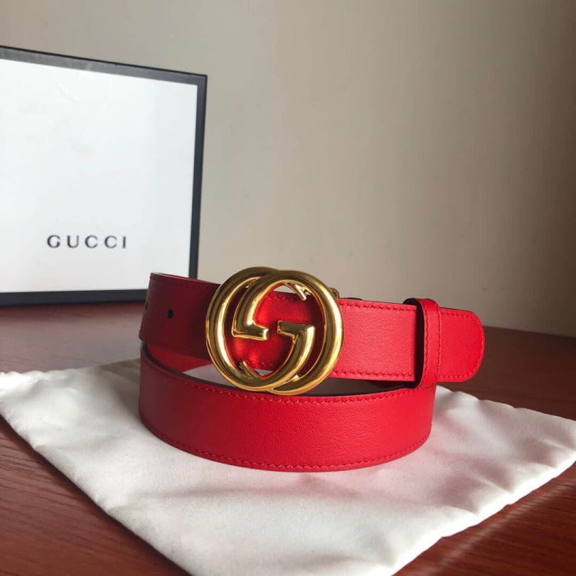 GG 30mm GG Leather Women Belts