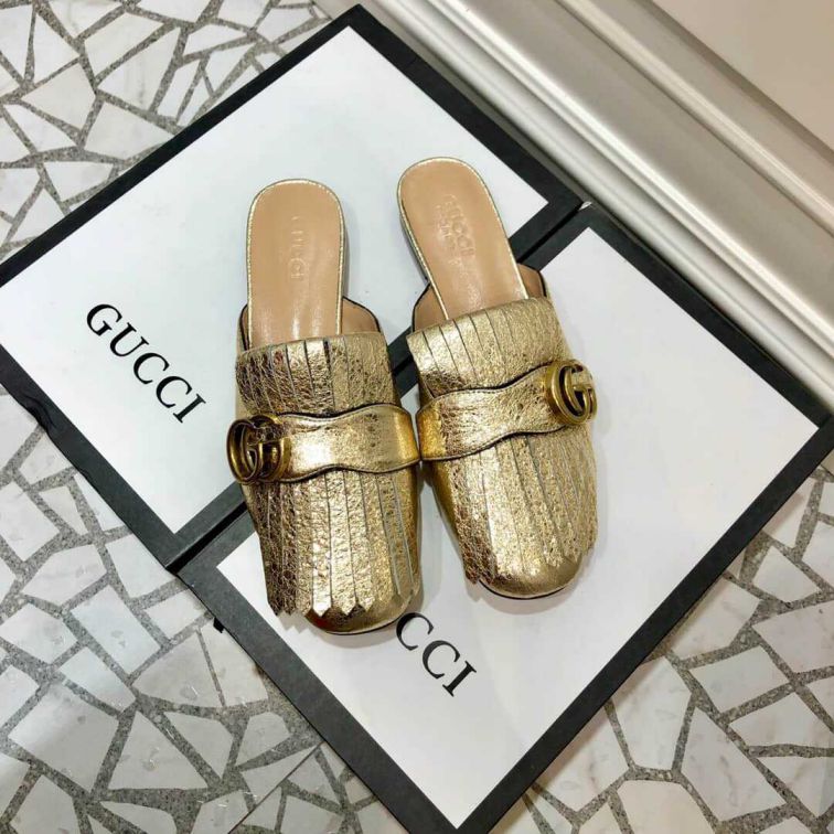 GG Women Leather Slippers