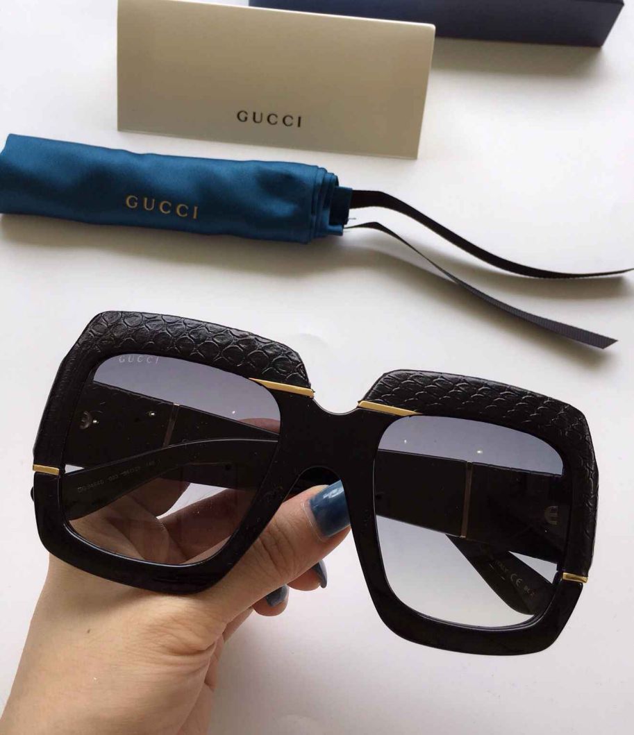 GG Leather Women Sunglasses