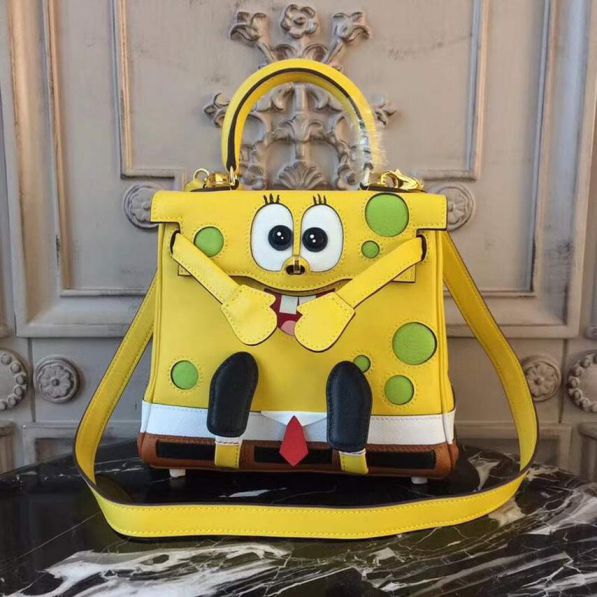 Hermes Kelly SpongeBob 21cm Women Tote Bags