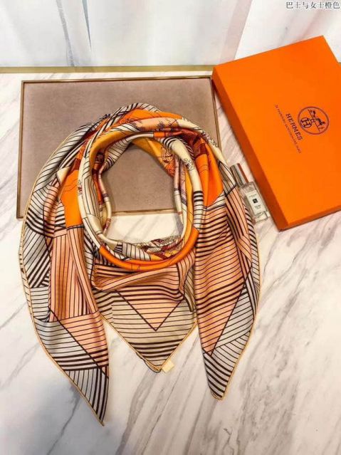 Hermes Orange Women Scarves