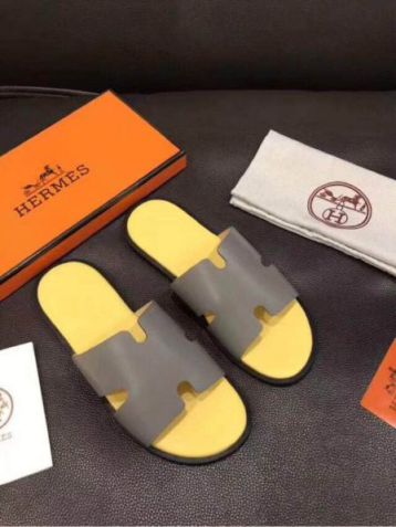 Hermes Leather 2018 Men Slippers