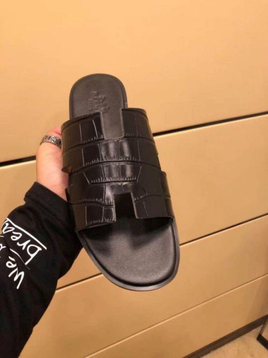 Hermes Leather 2018 Men Slippers