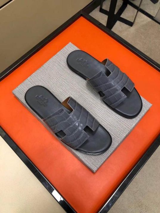 Hermes Leather 2018 Men Slippers