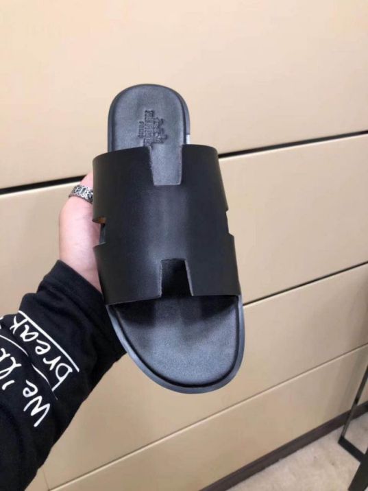 Hermes Leather 2018 Men Slippers