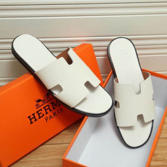 Hermes 2018 Leather Men Slippers