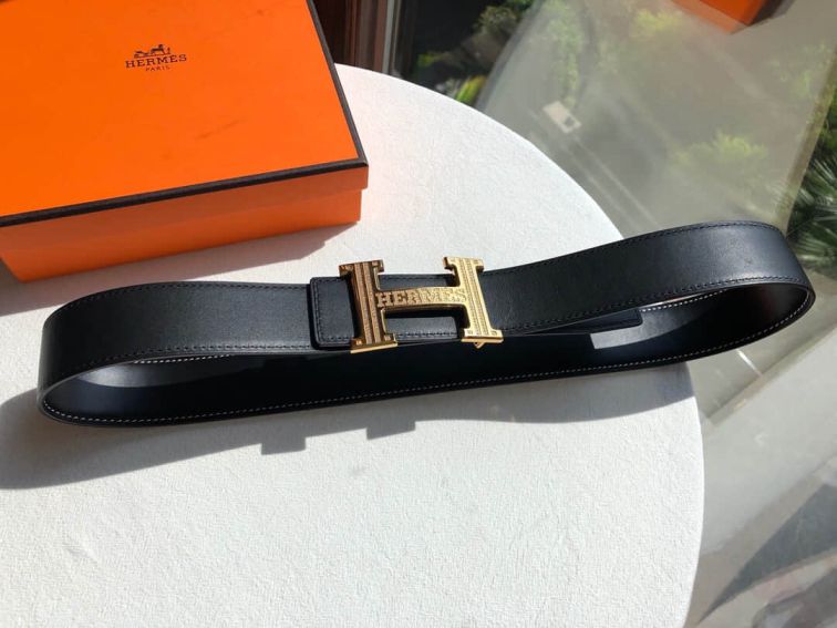 Hermes 38mm H logo Leather Reversible Men Belts