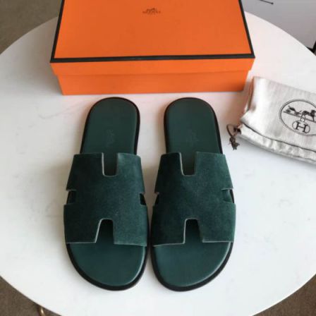 Hermes 2018 Leather Men Slippers