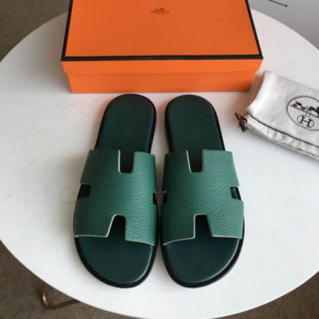 Hermes 2018 Leather Men Slippers