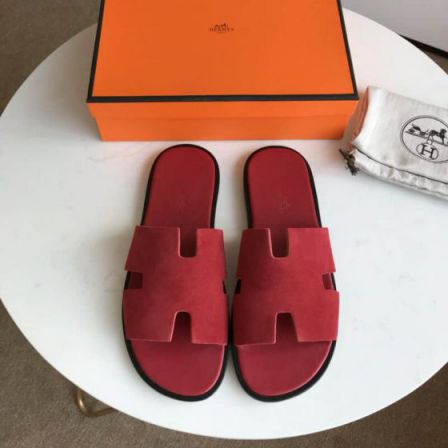 Hermes 2018 Leather Men Slippers