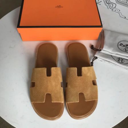 Hermes 2018 Leather Men Slippers