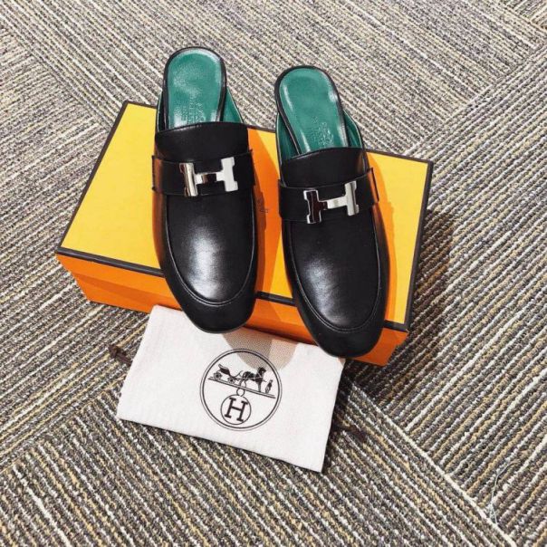 Hermes 2018 Leather Mule Women Shoes