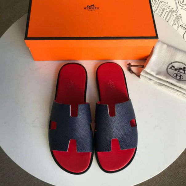 Hermes 2018 Leather Men Slippers