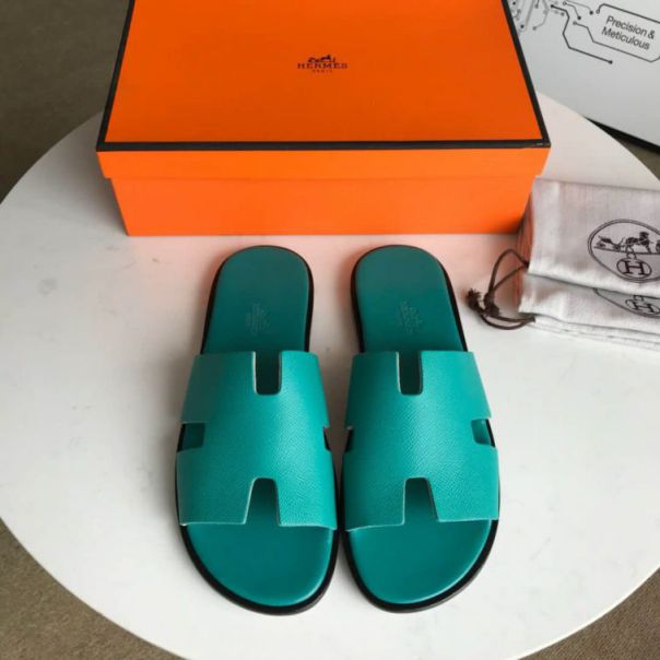 Hermes 2018 Leather Men Slippers