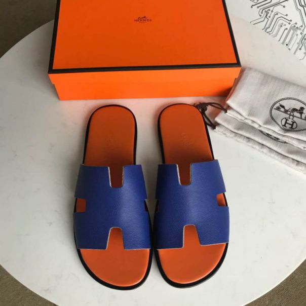 Hermes 2018 Leather Men Slippers