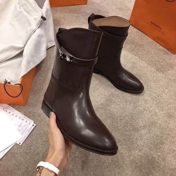 Hermes 2018 Classic Leather kelly Women Boots