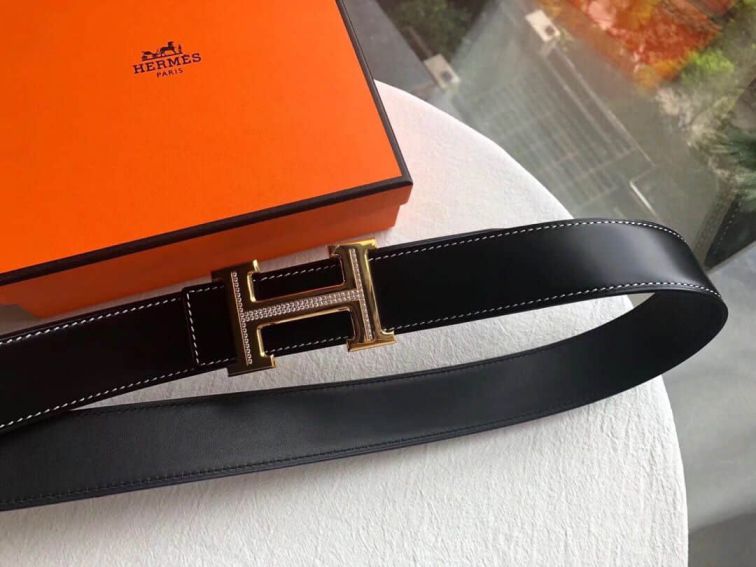 Hermes 38mm Leather Reversible Men Belts