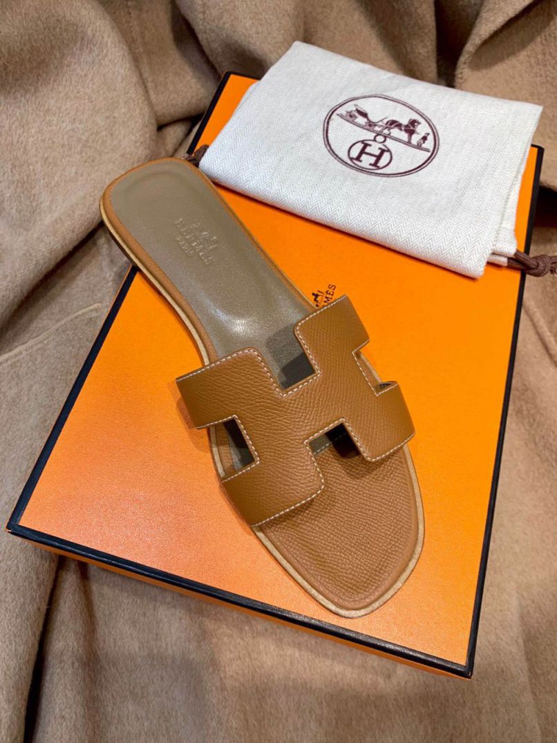 Hermes Classic Slippers Epsom Women Shoes