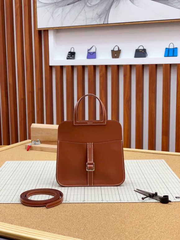 Hermes mini halzan Orange 22CM Women Tote Bags