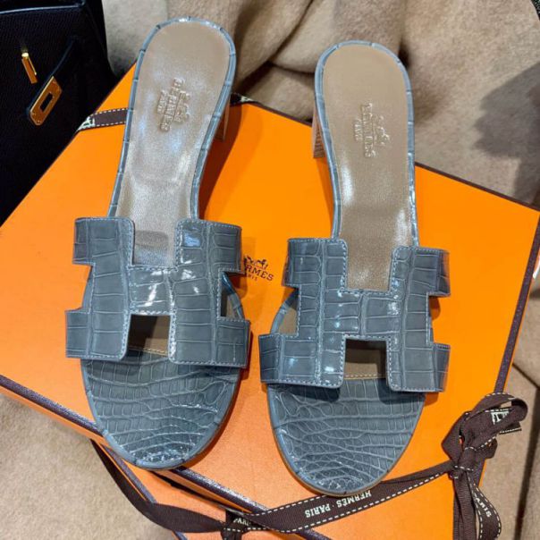 Hermes Crocodile Classic Heel Women Shoes