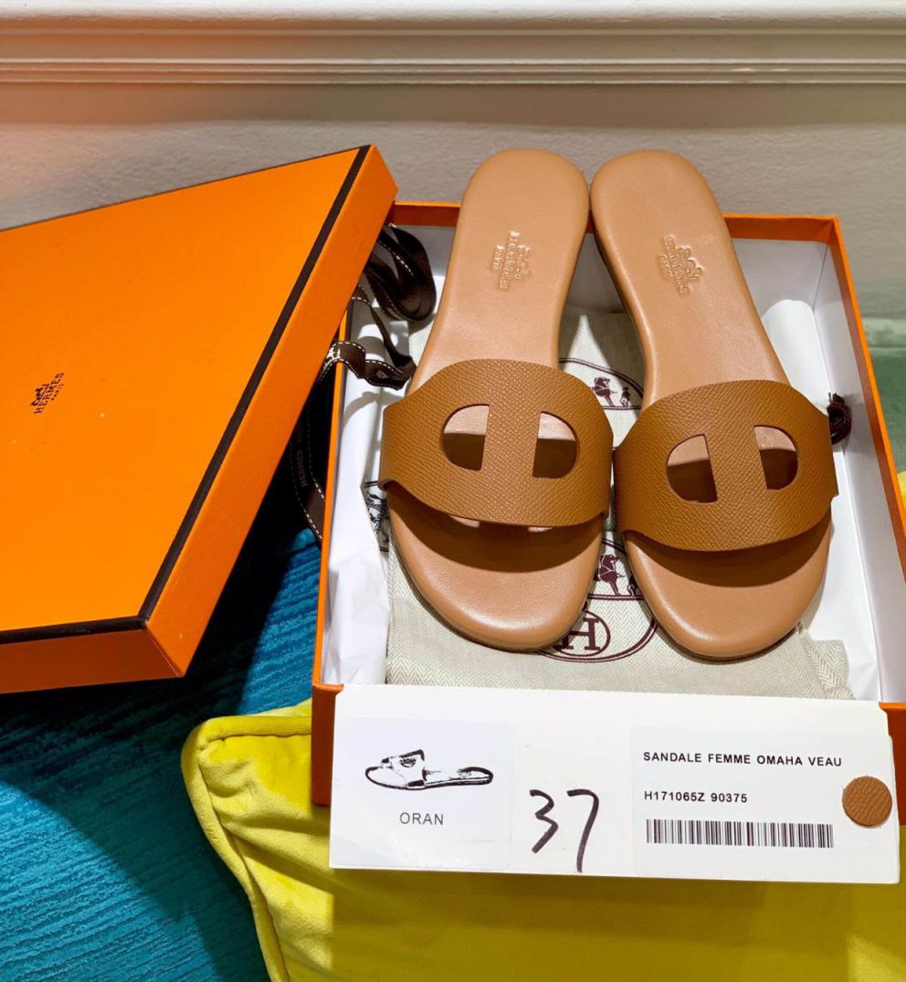 Hermes H Slippers Epsom Women Shoes