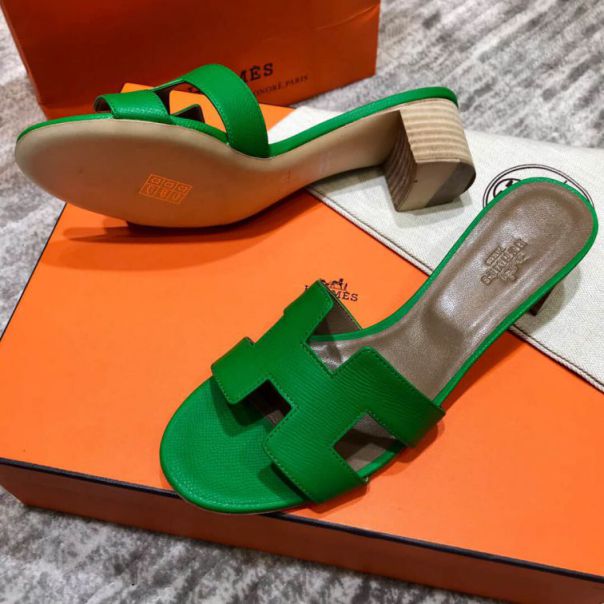 Hermes Classic Heel Epsom Women Slippers