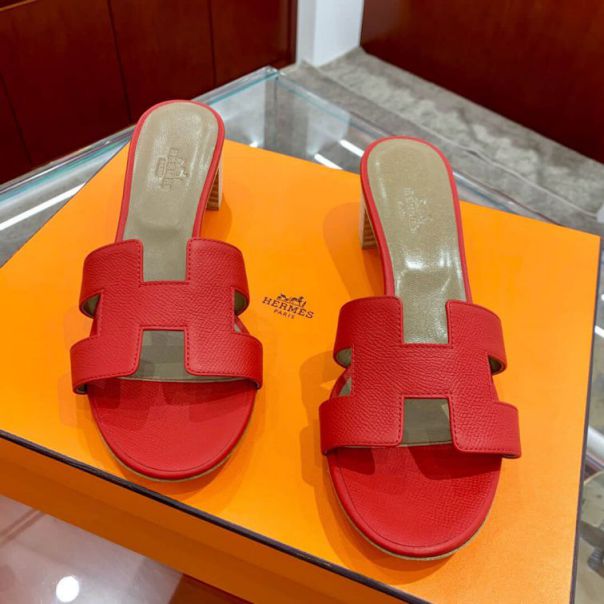 Hermes Classic Heel Epsom Women Slippers