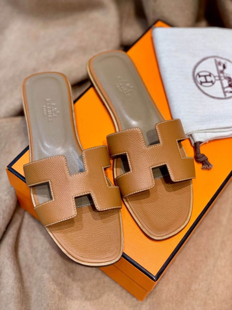 Hermes Classic Slippers Epsom Women Shoes