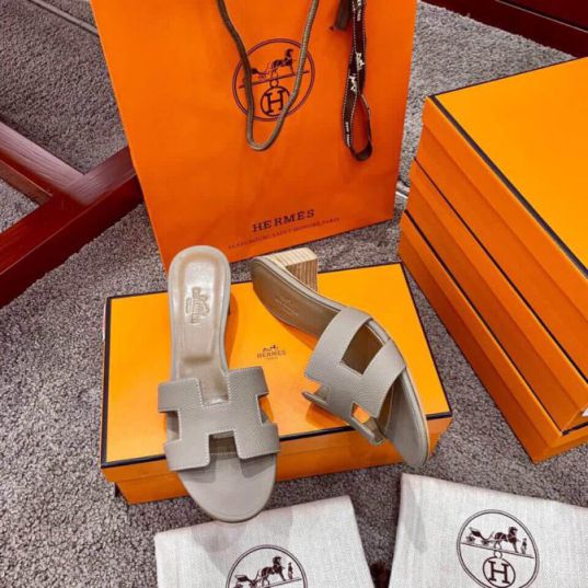 Hermes Classic Heel Epsom Women Slippers