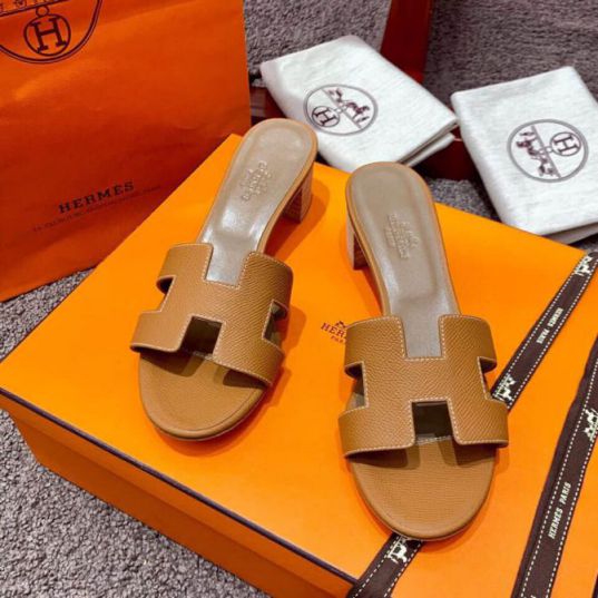 Hermes Classic Heel Epsom Women Slippers