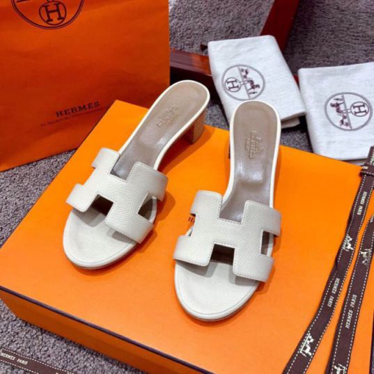 Hermes Classic Heel Epsom Women Slippers