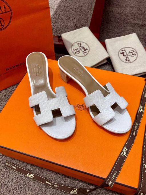 Hermes Classic Heel Epsom Women Slippers