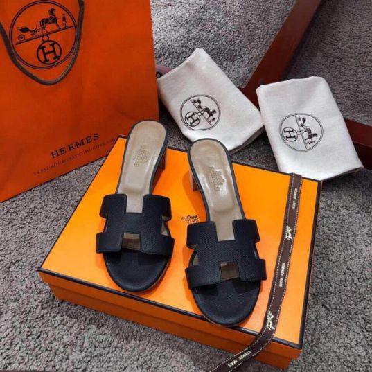 Hermes Classic Heel Epsom Women Slippers