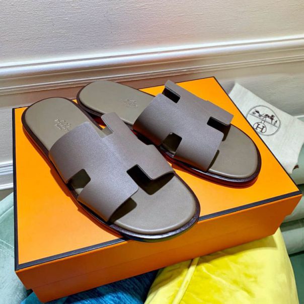 Hermes Leather Slippers swift Men Shoes