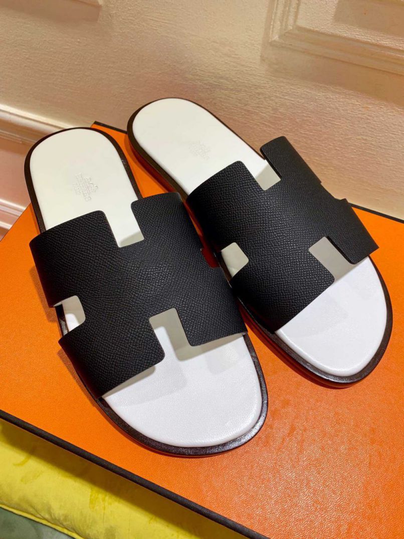 Hermes Leather Slippers swift Men Shoes