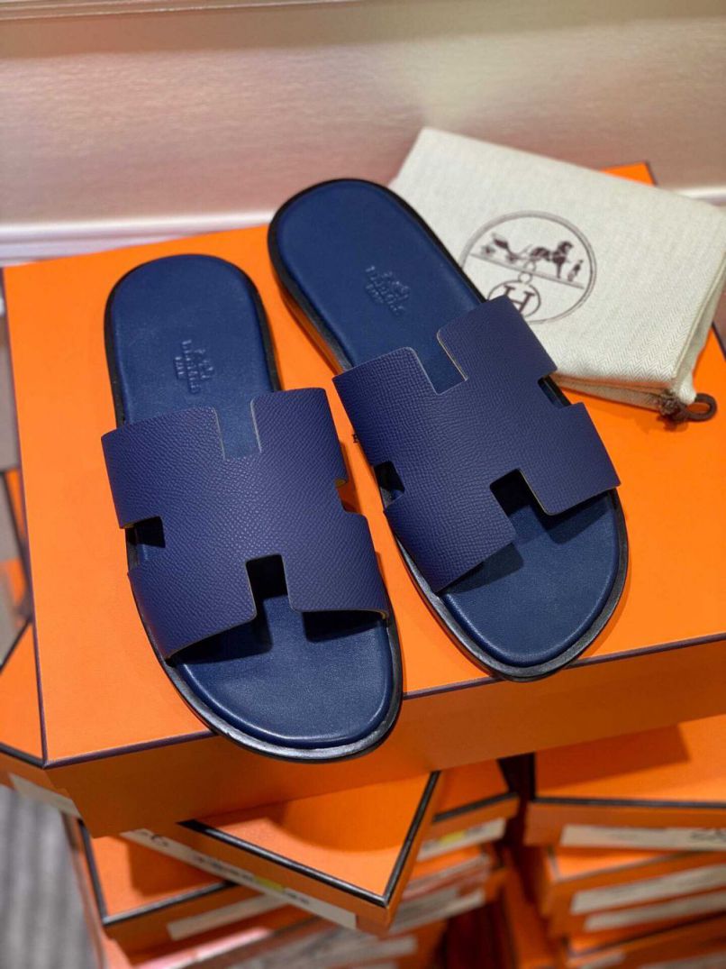 Hermes Leather Slippers swift Men Shoes