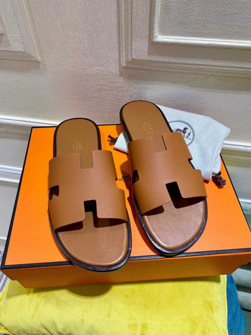 Hermes Leather Slippers swift Men Shoes