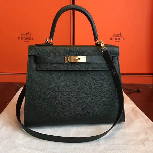 Hermes Epsom Kelly 28CM Women Tote Bags